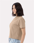 Next Level 7610 Women's Heavyweight Boxy T-Shirt - Tan - model side