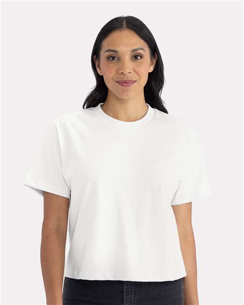 Next Level 7610 Women's Heavyweight Boxy T-Shirt - White - model front