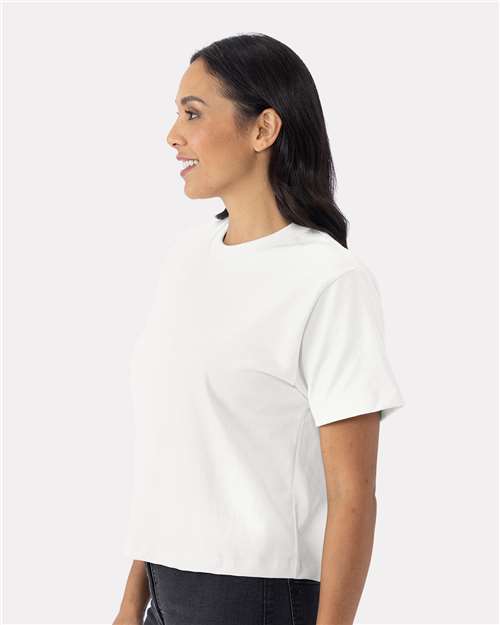 Next Level 7610 Women's Heavyweight Boxy T-Shirt - White - model side