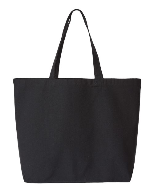 OAD OAD108R Jumbo Recycled Midweight Gusseted Canvas Tote - Recycled Black - back