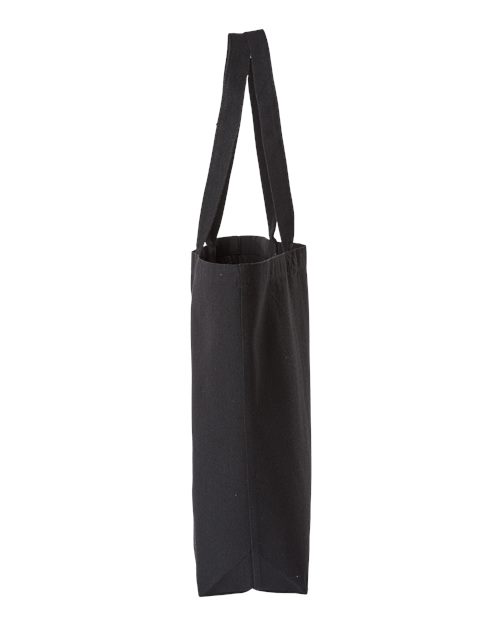 OAD OAD108R Jumbo Recycled Midweight Gusseted Canvas Tote - Recycled Black - side