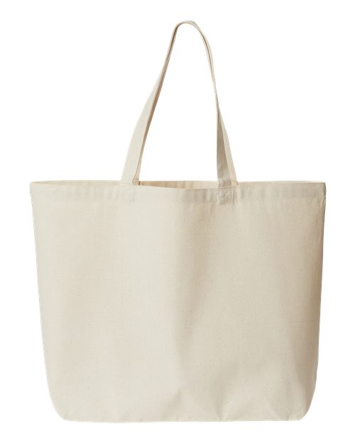 OAD OAD108R Jumbo Recycled Midweight Gusseted Canvas Tote - Recycled Natural - back