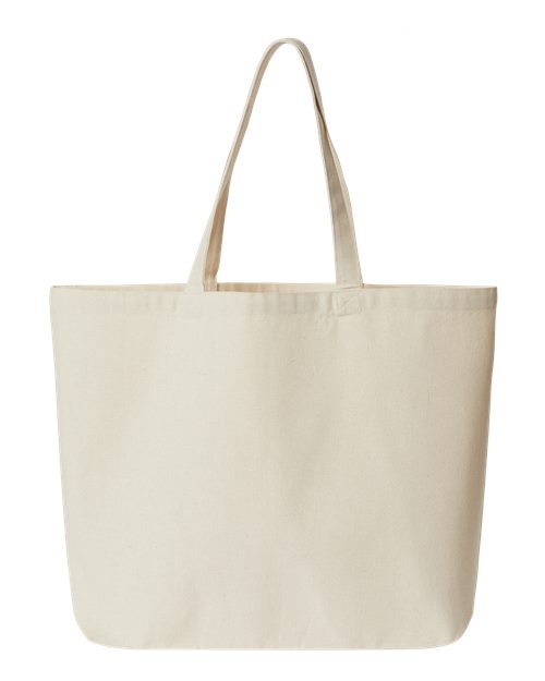 OAD OAD108R Jumbo Recycled Midweight Gusseted Canvas Tote - Recycled Natural - front