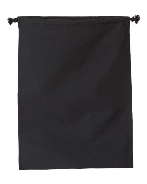 OAD OAD119R Double Cinch Recycled Canvas Shoe and Accessory Bag - Recycled Black - front