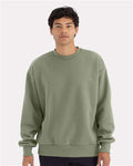 Next Level 9007 Unisex Heavyweight Crewneck Sweatshirt - Light Olive - model front