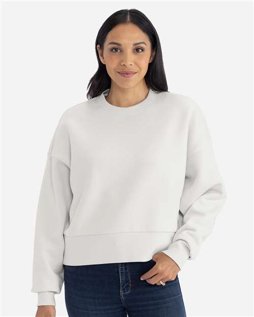 Next Level 9087 Women's Heavyweight Crewneck Sweatshirt - Bone - model front