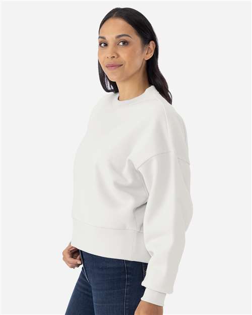 Next Level 9087 Women's Heavyweight Crewneck Sweatshirt - Bone - model side