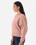 Next Level 9087 Women's Heavyweight Crewneck Sweatshirt - Desert Pink - model side