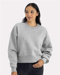 Next Level 9087 Women's Heavyweight Crewneck Sweatshirt - Heather Grey - model front
