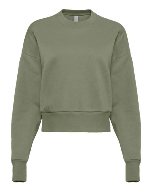 Next Level 9087 Women's Heavyweight Crewneck Sweatshirt - Light Olive - front