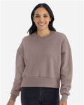Next Level 9087 Women's Heavyweight Crewneck Sweatshirt - Shiitake - model front