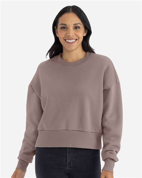 Next Level 9087 Women's Heavyweight Crewneck Sweatshirt - Shiitake - model front
