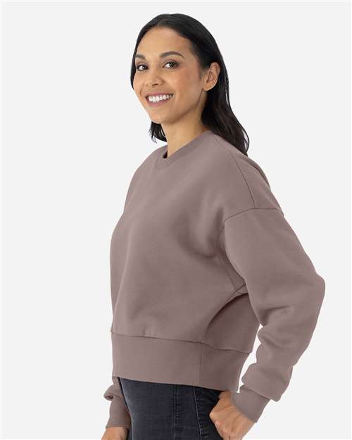 Next Level 9087 Women's Heavyweight Crewneck Sweatshirt - Shiitake - model side