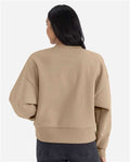 Next Level 9087 Women's Heavyweight Crewneck Sweatshirt - Tan - model back