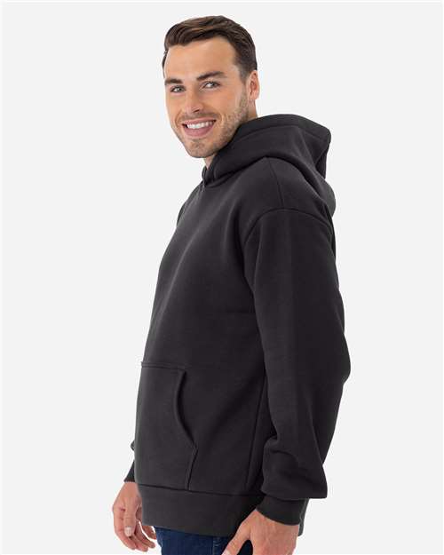 Next Level 9307 Unisex Heavyweight Fleece Hoodie Sweatshirt - Graphite Black - model side