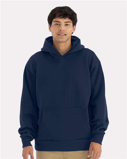 Next Level 9307 Unisex Heavyweight Fleece Hoodie Sweatshirt - Midnight Navy - model front