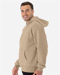 Next Level 9307 Unisex Heavyweight Fleece Hoodie Sweatshirt - Tan - model side