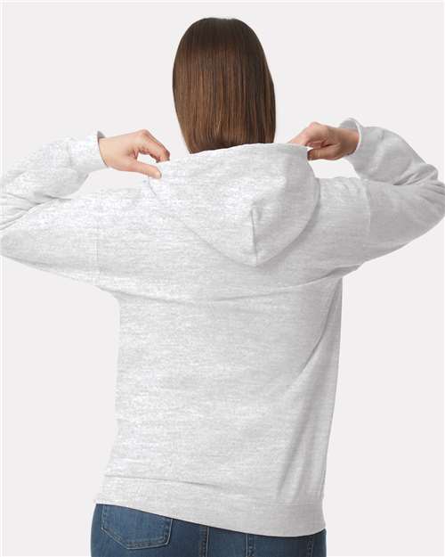 Gildan SF500 Unisex Softstyle Midweight Hooded Sweatshirt - Ash - model back