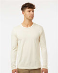Next Level 3601 Unisex Cotton Long Sleeve T-Shirt - Natural - model front