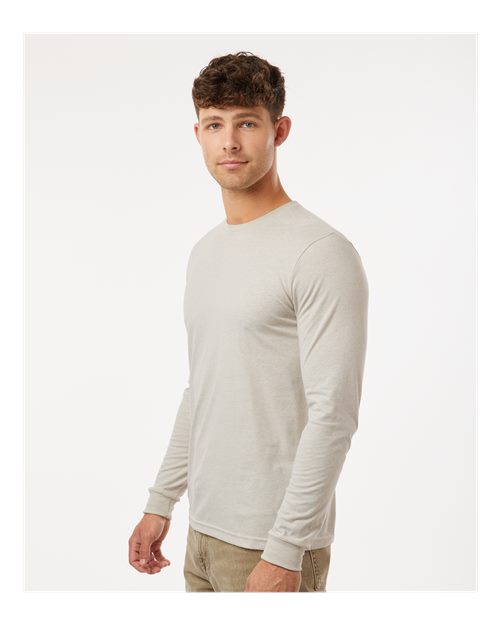 Next Level 6211 Unisex CVC Long Sleeve T-Shirt - Sand - model side