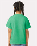 Gildan 64000B Youth Softstyle T-Shirt - Heather Irish Green - model back