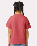 Gildan 64000B Youth Softstyle T-Shirt - Heather Red - model back