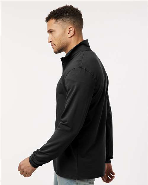 Independent Trading Co. EXP20PQ Men's Perform Quarter-Zip Pullover - Black - model side