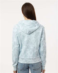 MV Sport W24105 Women's Maddie Floral Print Hooded Sweatshirt - Arctic Blue - model back
