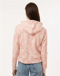 MV Sport W24105 Women's Maddie Floral Print Hooded Sweatshirt - Cameo Pink - model back