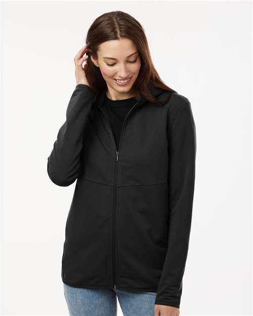 Independent Trading Co. EXP30PZ Unisex Perform Full-Zip Hooded Sweatshirt - Black - model front