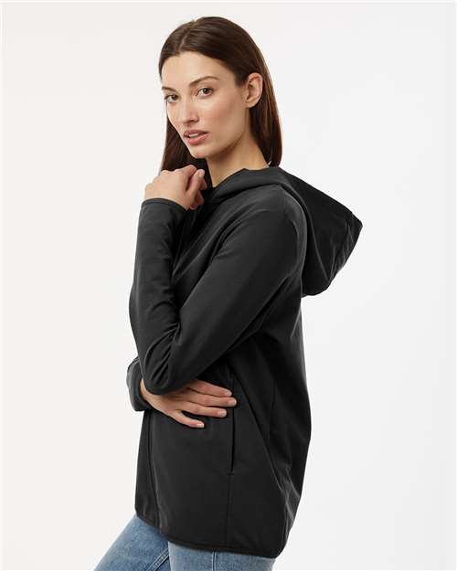 Independent Trading Co. EXP30PZ Unisex Perform Full-Zip Hooded Sweatshirt - Black - model side