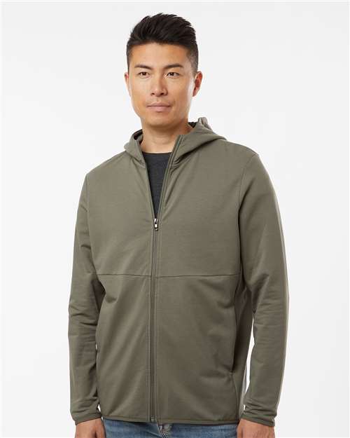 Independent Trading Co. EXP30PZ Unisex Perform Full-Zip Hooded Sweatshirt - Pine - model front