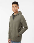 Independent Trading Co. EXP30PZ Unisex Perform Full-Zip Hooded Sweatshirt - Pine - model side