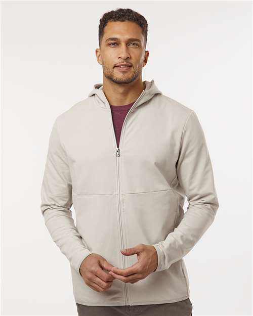 Independent Trading Co. EXP30PZ Unisex Perform Full-Zip Hooded Sweatshirt - Smoke - model front