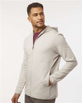 Independent Trading Co. EXP30PZ Unisex Perform Full-Zip Hooded Sweatshirt - Smoke - model side