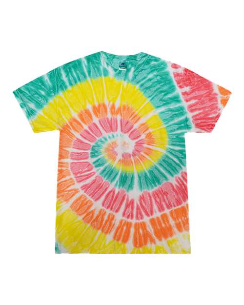 Colortone 1000Y Youth Multi-Color Tie-Dyed T-Shirt - Citrus - front