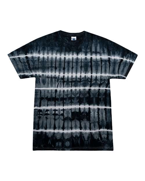 Colortone 1000Y Youth Multi-Color Tie-Dyed T-Shirt - Black Shibori - front