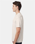 Hanes 5190 Men's Beefy-T Pocket T-Shirt - Natural - model side