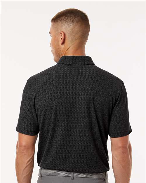 Adidas A702 Men's Blended Printed Polo - Black - model back