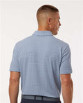 Adidas A702 Men's Blended Printed Polo - Blue Dawn Melange - model back