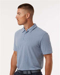 Adidas A702 Men's Blended Printed Polo - Blue Dawn Melange - model side