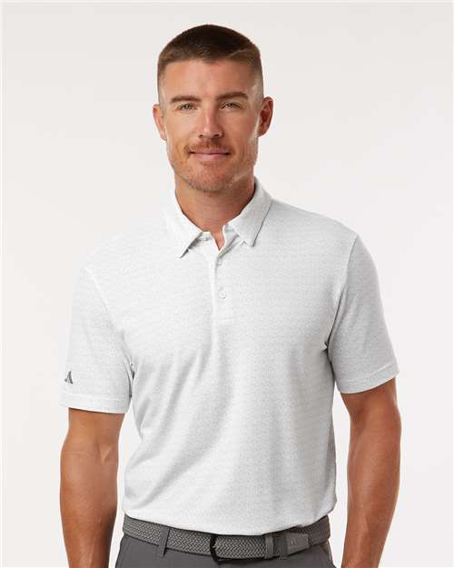 Adidas A702 Men's Blended Printed Polo - White - model front