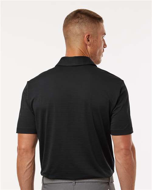 Adidas A704 Men's Textured Stripe Polo - Black - model back