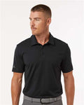 Adidas A704 Men's Textured Stripe Polo - Black - model front