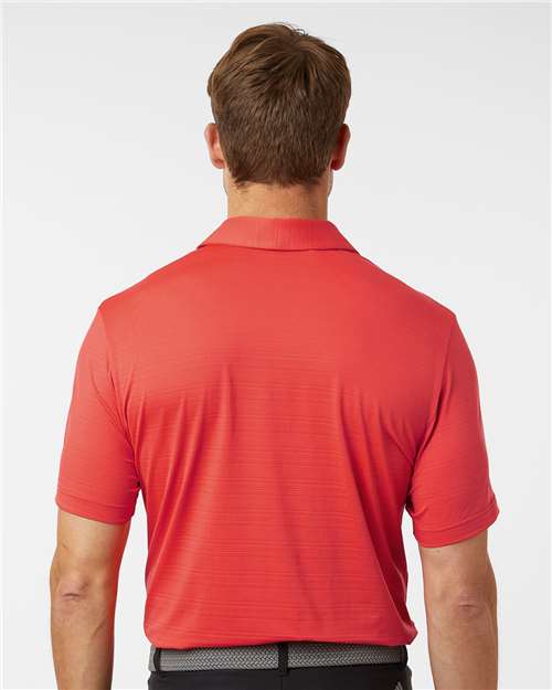Adidas A704 Men's Textured Stripe Polo - Bright Red - model back