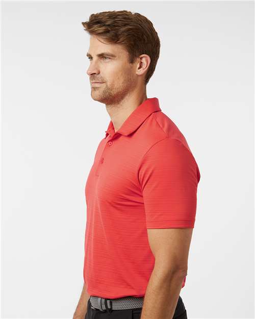 Adidas A704 Men's Textured Stripe Polo - Bright Red - model side
