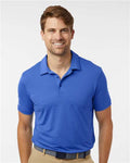 Adidas A704 Men's Textured Stripe Polo - Bright Royal - model front