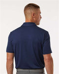 Adidas A704 Men's Textured Stripe Polo - Dark Blue - model back