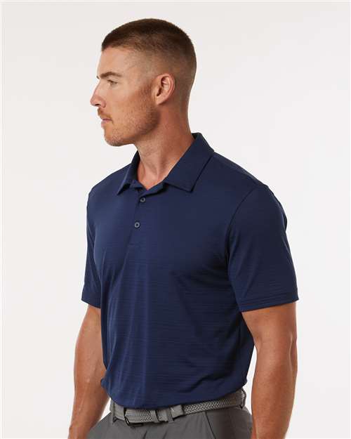 Adidas A704 Men's Textured Stripe Polo - Dark Blue - model side