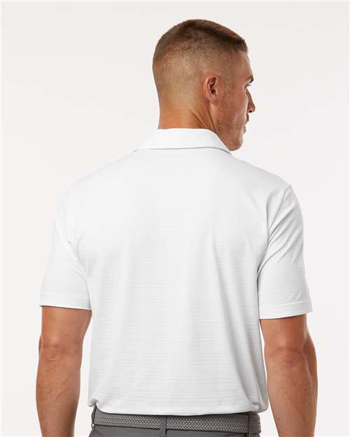Adidas A704 Men's Textured Stripe Polo - White - model back